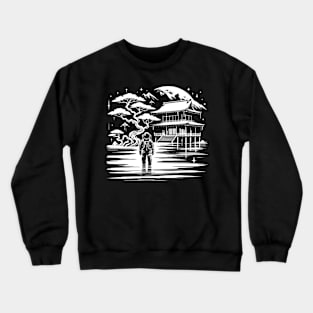 Retro Astronaut Outer Space Japanese Funny Space Crewneck Sweatshirt